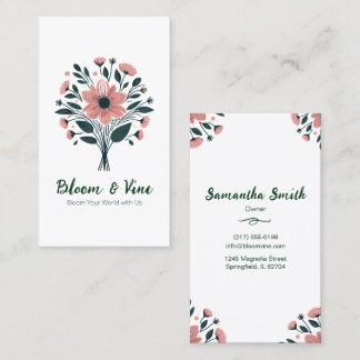 Elegante Floral Personalize Business Card Visitenkarte