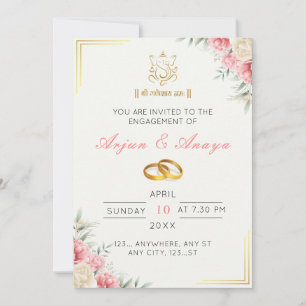 Elegante Floral Roka Einladungskarte Einladung