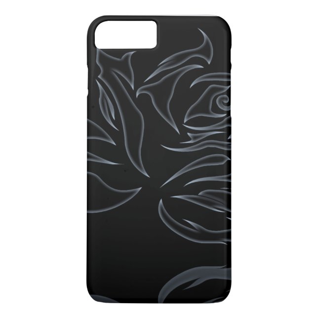 Elegante Floral Silver Rose hart Case-Mate iPhone Hülle (Rückseite)