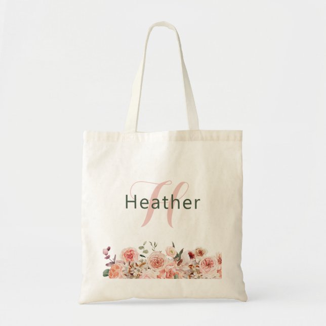 Elegante Floral Tote Bag Tragetasche (Vorne)