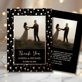 Elegante floral Vielen Dank Karte bearbeitbare Vor