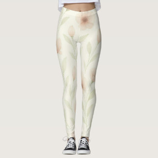 Elegante Floral-Wasserfarben-Leggings für Frauen Leggings