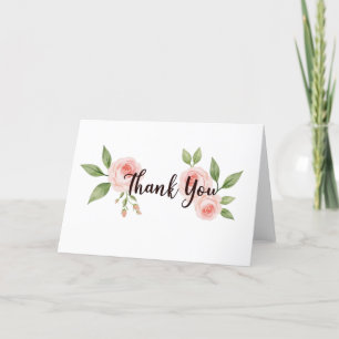 Elegante Floral Watercolor Dankeschön Karte