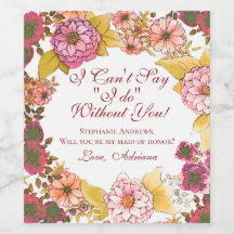 Elegante Floral werden Sie meine Trauzeugin sein