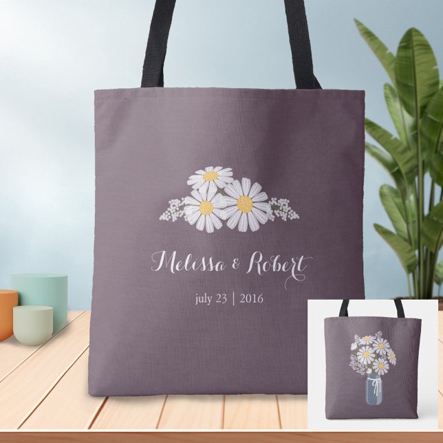 Elegante Floral White Daisies Gastgeschenk Hochzei (Von Creator hochgeladen)