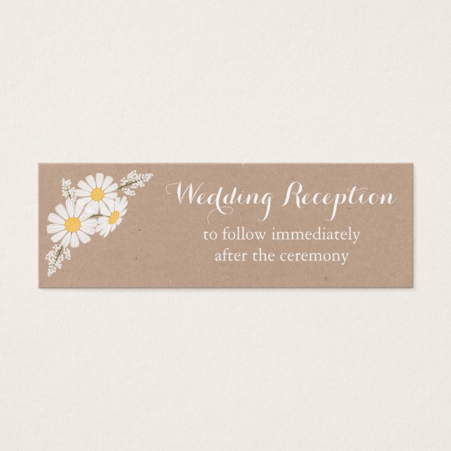 Elegante Floral White Daisies Hochzeitsempfang (Vorderseite)