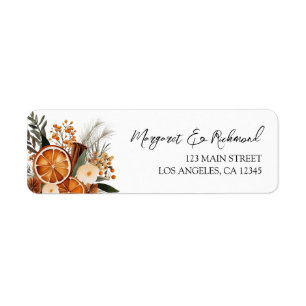 Elegante Floral Winter Wedding Address Labels