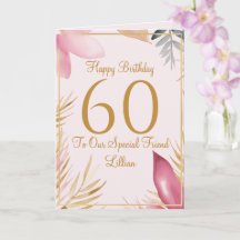 Elegante Florale 60. Geburtstagskarte