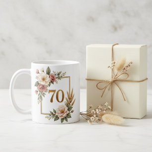 Elegante Florale 70. Geburtstagsfeier mit individu Kaffeetasse
