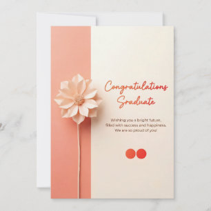Elegante Florale Abschlusskarte   Herzlichen Glück Einladung