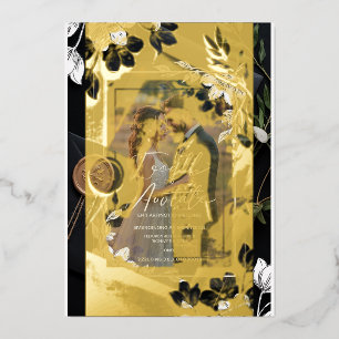 Elegante florale Akryllische Hochzeitseinladung mi Folieneinladung