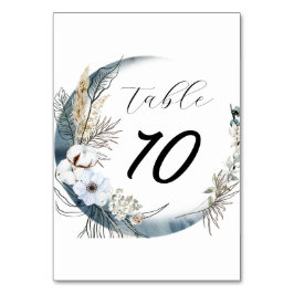 Elegante florale Aquarell-Hochzeit Tischnummer