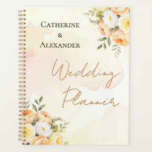 Elegante Florale Aquarell-Rosen Hochzeit Planer