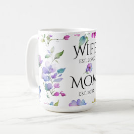Elegante florale Aquarellfarben Wildblumen Mama Eh Kaffeetasse