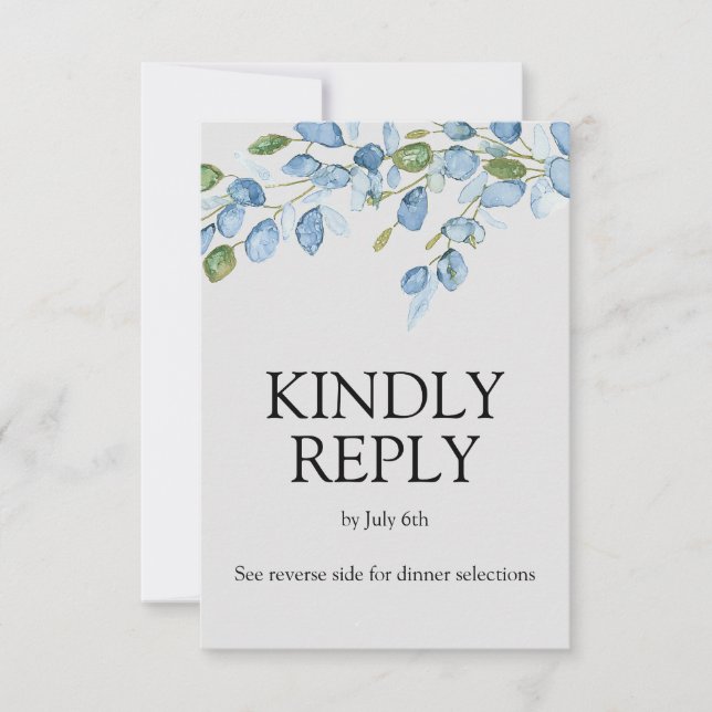 Elegante florale Aquarellkarte RSVP Karte (Vorderseite)