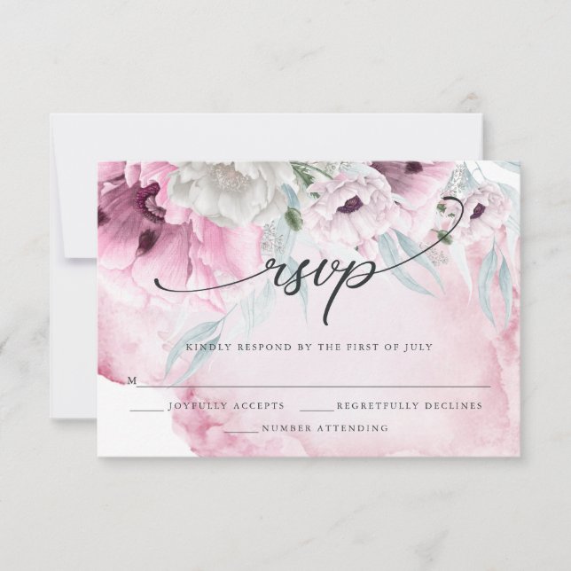 Elegante florale Aquarellpinsel RSVP-Karte RSVP Karte