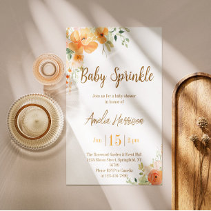 Elegante Florale Babyparty-Einladung Baby Sprinkle Einladung
