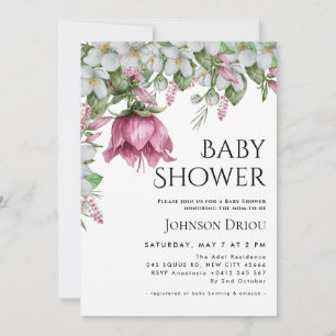 Elegante Florale Babyparty-Einladung Einladung