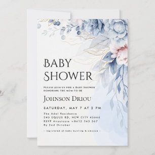 Elegante Florale Babyparty-Einladung Einladung