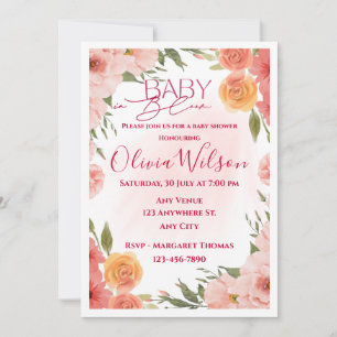 Elegante Florale Babyshower-Einladungen Einladung
