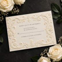 Elegante florale barocke Hochzeits-RSVP-Karte