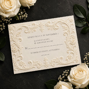 Elegante florale barocke Hochzeits-RSVP-Karte RSVP Karte