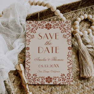 Elegante Florale Beige Hochzeit  Save The Date
