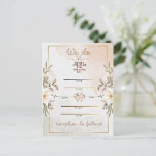 Elegante Florale Beige-Wasserfarbe Minimal Goldrah Feiertagspostkarte