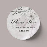 Elegante florale blassrosa lila Hochzeit danke Runder Aufkleber<br><div class="desc">Elegante Aquarellblumen Hochzeit danken Ihnen Aufkleber in rauchig staubigen lila,  blassvioletten Farben. Bitte kontaktieren Sie mich,  wenn Sie weitere Informationen benötigen.</div>
