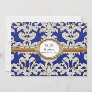 Elegante florale Blatt-Damask-Barock-Gold-Swirls-K Einladung