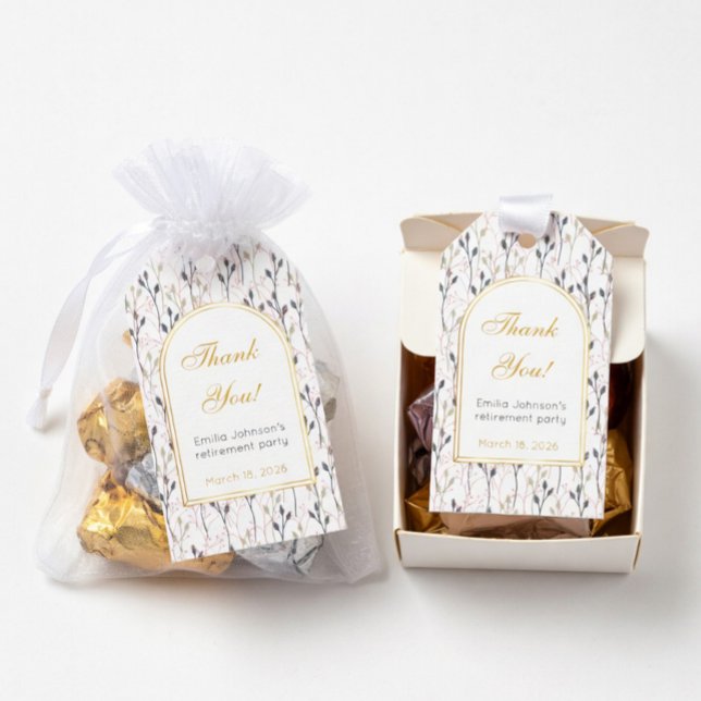 Elegante Florale Bogen-Ruhestandsfeier Geschenkanhänger (Von Creator hochgeladen)