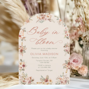 Elegante florale Boho-Baby-Party Einladung
