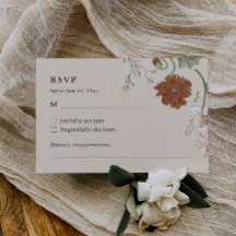 Elegante Florale Boho-RSVP-Karte