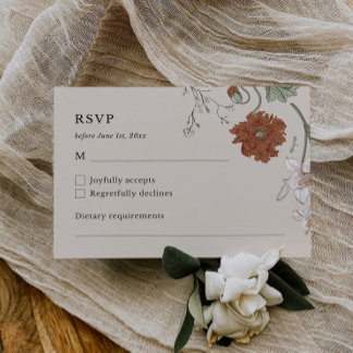 Elegante Florale Boho-RSVP-Karte RSVP Karte