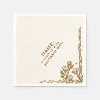 Elegante florale botanische Hochzeitspapier Servie Serviette