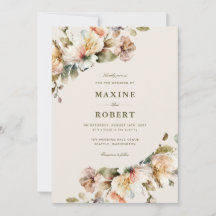 Elegante florale botanische QR-Code-Foto-Hochzeit