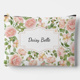 Elegante Florale Botanische Rose Pink Hochzeit Zubehörtasche