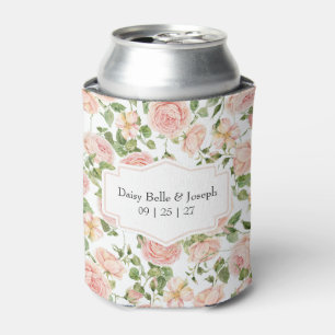 Elegante florale botanische Rose rosa Hochzeit Dosenkühler