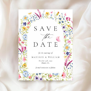 Elegante Florale Botanische Rustikale Save-the-Dat Postkarte
