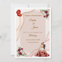 Elegante Florale Braut-und Bräutigam-Hochzeitseinl