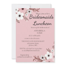 Elegante Florale Brautjungfern-Lunch-Einladung