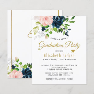Elegante florale Budget-Hochschulabschluss-Party-E