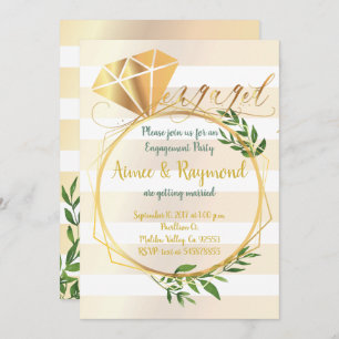 Elegante florale Chic Engagement Party Einladung