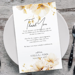 Elegante Florale Dankeschön-Hochzeitsempfangskarte