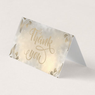 Elegante Florale Dankeskarten mit goldenem Glitter Visitenkarten