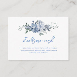 Elegante florale dusty blue Bridal Shower Begleitkarte