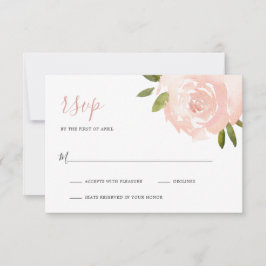 Elegante florale Dusty Rose Rosa Hochzeit RSVP Karte
