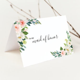 Elegante Florale Ehrenjungfer Dankeschön Dankeskarte