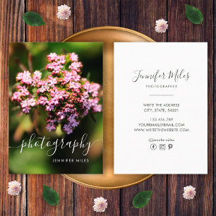 Elegante florale einfache minimalistische Fotograf Visitenkarte