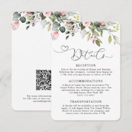 Elegante Florale Eukalyptus-Grünpflanzen QR-Code H Begleitkarte